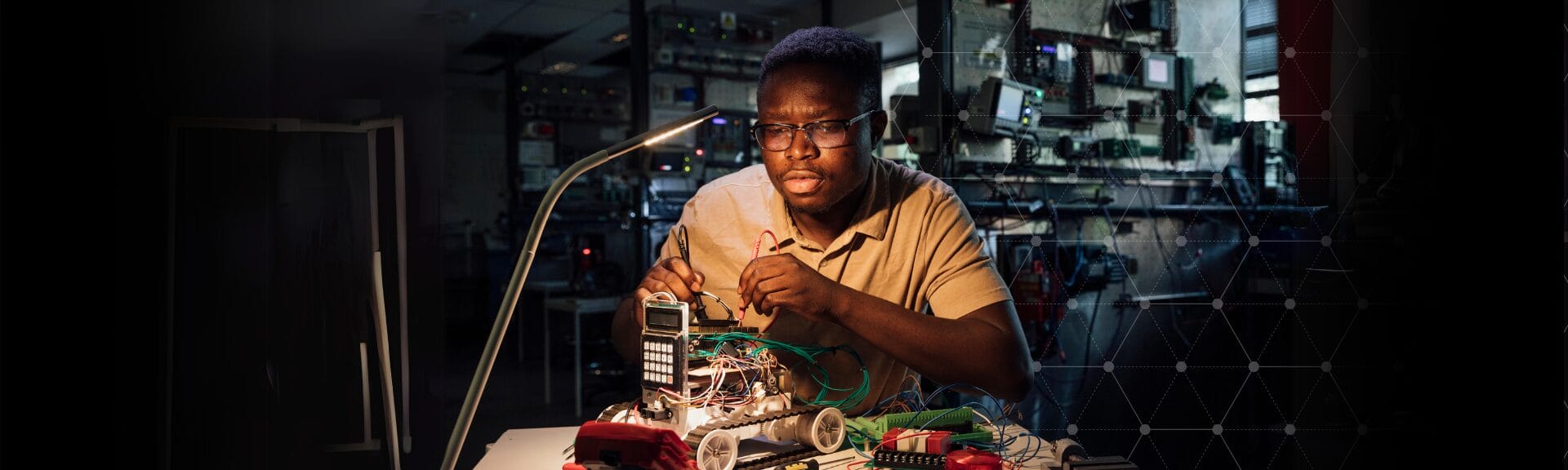 An electrical engineer working on a new project.