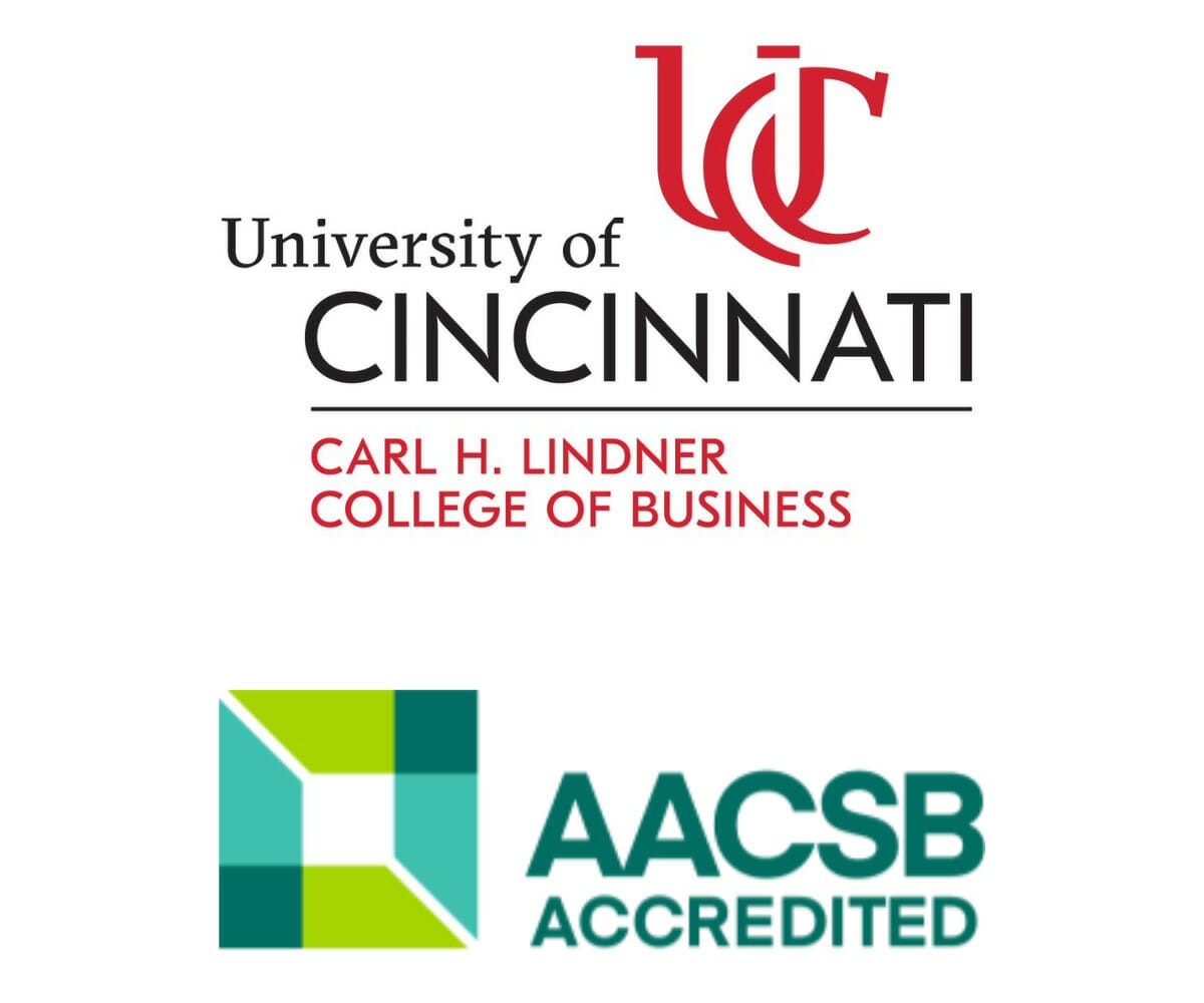 Logo showing UC Lindner College as Association to Advance Collegiate Schools of Business (AACSB) accredited.